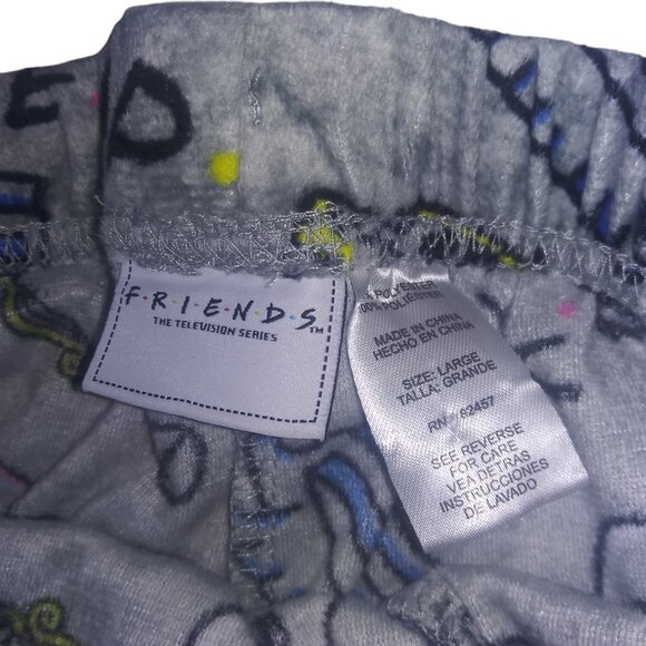 FRIENDS TV Show Series Soft Gray Pajama Pants Central Perk Womens Size Large - Picture 4 of 7